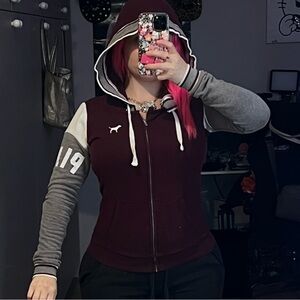 VS PINK VINTAGE fitted zip up